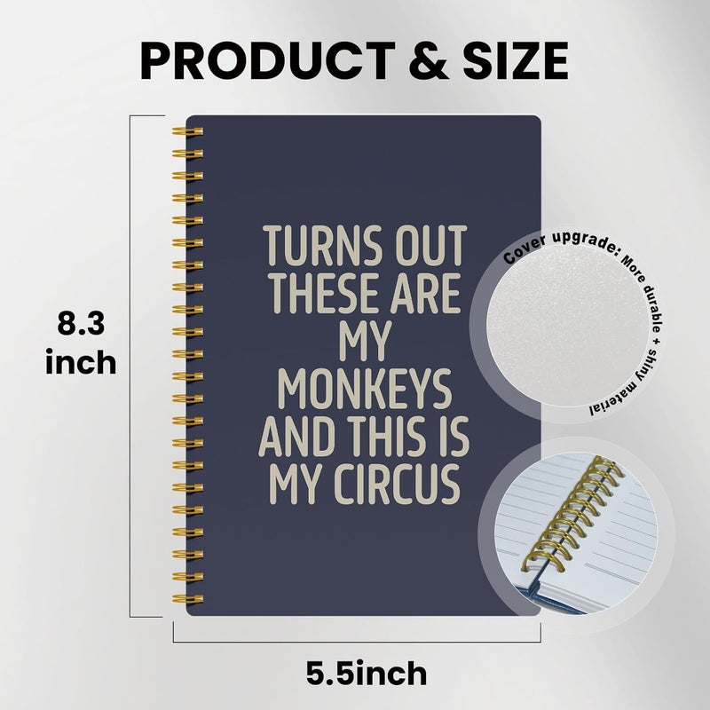 EKGJW Funny Notebooks for Work, Blue Aesthetic Journal, Funny Boss Day Gifts, Boss Gifts for Men Women, Funny Gifts for Boss, Boss Office Decor, Spiral Notebook 5.5x8.3 Inch - Image 2